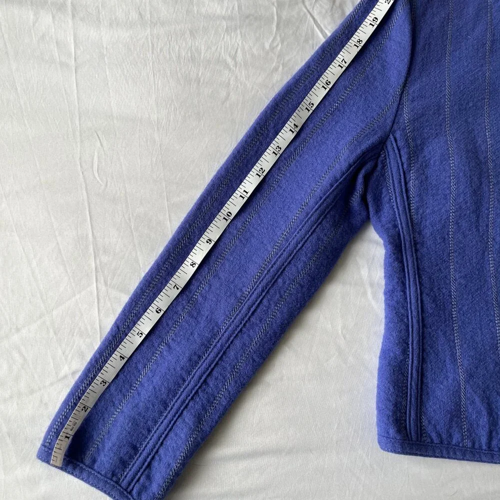 Vintage 90s Louis Feraud Paris 100% Virgin Wool Lapis Lavendar Jacket - Picture 10 of 10